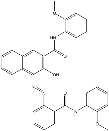 4-[[2-[[(2-メトキシフェニル)アミノ]カルボニル]フェニル]アゾ]-3-ヒドロキシ-N-(2-メトキシフェニル)-2-ナフタレンカルボアミド 化学構造式