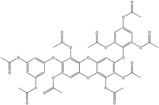 1,2,6,8-Tetraacetoxy-3-(2,4,6-triacetoxyphenoxy)-7-(3,5-diacetoxyphenoxy)dibenzo[b,e][1,4]dioxin,,结构式