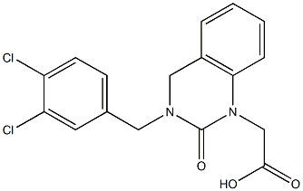 3-(3,4-Dichlorobenzyl)-1,2,3,4-tetrahydro-2-oxoquinazoline-1-acetic acid,,结构式