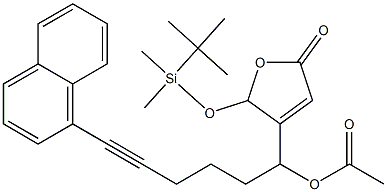 Acetic acid 1-[[2,5-dihydro-5-oxo-2-(tert-butyldimethylsiloxy)furan]-3-yl]-6-(1-naphtyl)-5-hexynyl ester Struktur