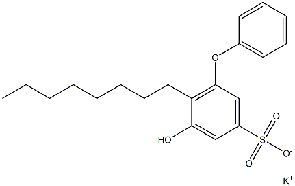 5-ヒドロキシ-6-オクチル[オキシビスベンゼン]-3-スルホン酸カリウム 化学構造式