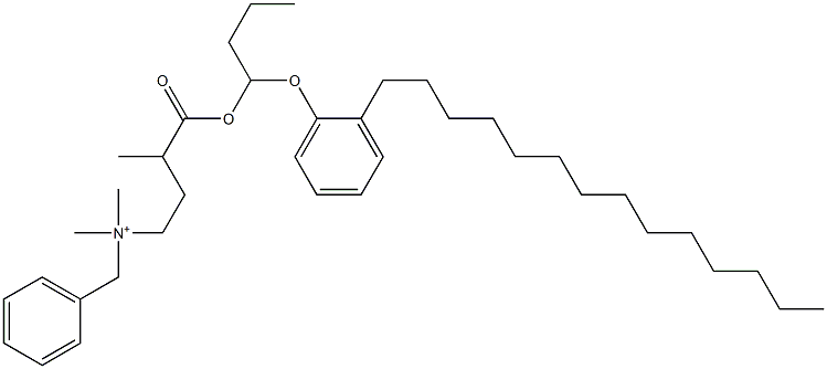 N,N-ジメチル-N-ベンジル-N-[3-[[1-(2-テトラデシルフェニルオキシ)ブチル]オキシカルボニル]ブチル]アミニウム 化学構造式