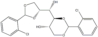 1-O,2-O:4-O,6-O-ビス(2-クロロベンジリデン)-L-グルシトール 化学構造式
