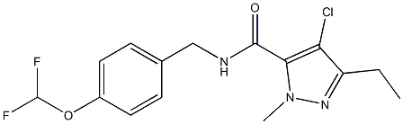 4-Chloro-5-ethyl-2-methyl-N-[4-(difluoromethoxy)benzyl]-2H-pyrazole-3-carboxamide Structure