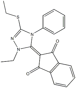 2-[3-Ethylthio-1-ethyl-4-phenyl-1H-1,2,4-triazol-5(4H)-ylidene]indane-1,3-dione 结构式