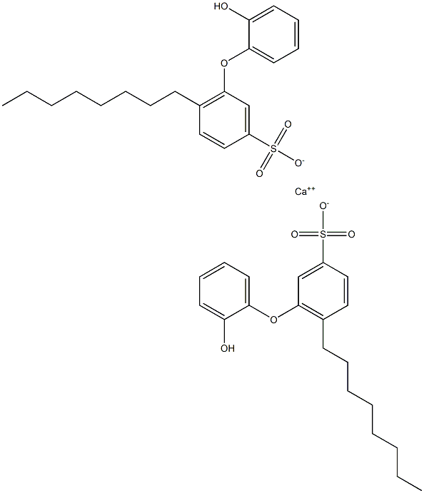 Bis(2'-hydroxy-6-octyl[oxybisbenzene]-3-sulfonic acid)calcium salt Struktur