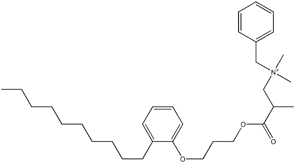 N,N-Dimethyl-N-benzyl-N-[2-[[3-(2-decylphenyloxy)propyl]oxycarbonyl]propyl]aminium 结构式