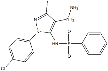 N-[1-(4-クロロフェニル)-3-メチル-4-ジアゾニオ-1H-ピラゾール-5-イル]ベンゼンスルホンアミド 化学構造式