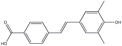 4-[(E)-2-(4-ヒドロキシ-3,5-ジメチルフェニル)エテニル]安息香酸 化学構造式