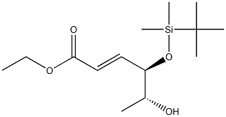(4R,5R,E)-5-Hydroxy-4-[(tert-butyldimethylsilyl)oxy]-2-hexenoic acid ethyl ester,,结构式