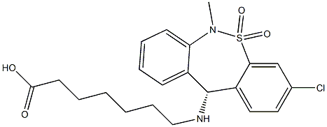 (11R)-11-(6-Carboxyhexylamino)-3-chloro-6,11-dihydro-6-methyldibenzo[c,f][1,2]thiazepine 5,5-dioxide Structure