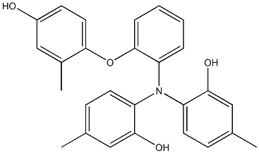 N,N-Bis(2-hydroxy-4-methylphenyl)-2-(4-hydroxy-2-methylphenoxy)benzenamine Struktur