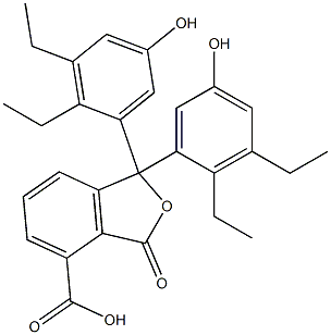 1,1-Bis(2,3-diethyl-5-hydroxyphenyl)-1,3-dihydro-3-oxoisobenzofuran-4-carboxylic acid,,结构式
