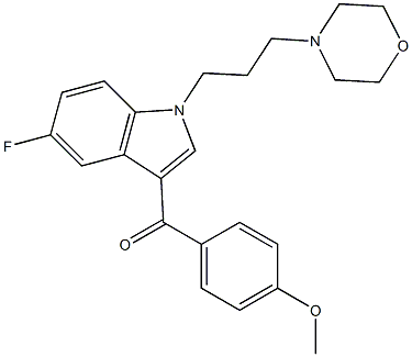 5-Fluoro-3-(4-methoxybenzoyl)-1-(3-morpholinopropyl)-1H-indole 结构式