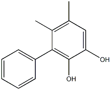 4,5-ジメチル-3-フェニル-1,2-ベンゼンジオール 化学構造式