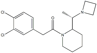 1-[(3,4-Dichlorophenyl)acetyl]-2-[(1S)-1-(1-azetidinyl)ethyl]piperidine,,结构式