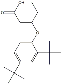 3-(2,4-ジ-tert-ブチルフェノキシ)ペンタン酸 化学構造式