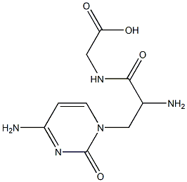 N-[2-Amino-3-[(4-amino-1,2-dihydro-2-oxopyrimidin)-1-yl]-1-oxopropyl]glycine Struktur