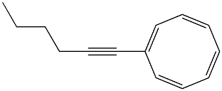 1-(1-Hexynyl)cycloocta-1,3,5,7-tetrene,,结构式