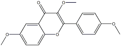 2-(4-Methoxyphenyl)-3,6-dimethoxy-4H-1-benzopyran-4-one,,结构式