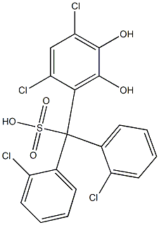 (2,4-Dichloro-5,6-dihydroxyphenyl)bis(2-chlorophenyl)methanesulfonic acid Structure