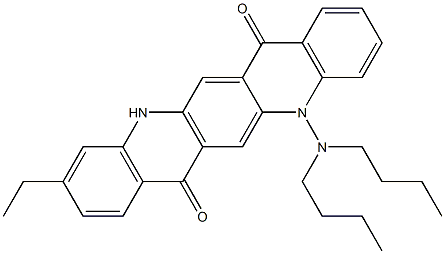 5-(Dibutylamino)-10-ethyl-5,12-dihydroquino[2,3-b]acridine-7,14-dione 结构式