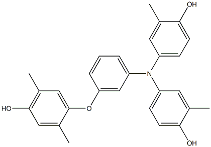 N,N-Bis(4-hydroxy-3-methylphenyl)-3-(4-hydroxy-2,5-dimethylphenoxy)benzenamine,,结构式