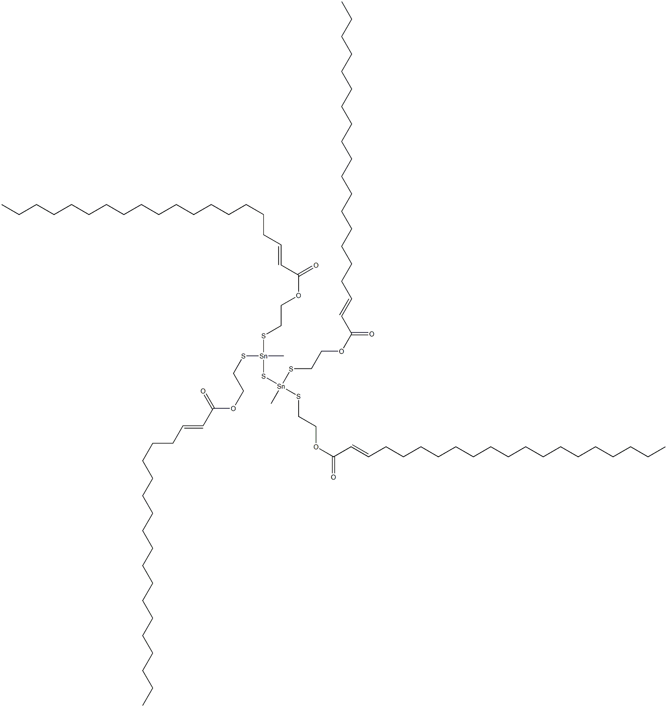 Bis[methylbis[[2-(1-nonadecenylcarbonyloxy)ethyl]thio]stannyl] sulfide,,结构式