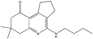 1,2,3,6,7,8-Hexahydro-4-(butylamino)-7,7-dimethyl-9H-cyclopenta[c]quinolin-9-one 结构式