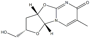 (2S,3aS,9aR)-2-(Hydroxymethyl)-7-methyl-2,3,3a,9a-tetrahydro-6H-furo[2',3':4,5]oxazolo[3,2-a]pyrimidin-6-one Structure