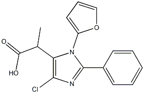 4-Chloro-1-(2-furyl)methyl-2-phenyl-1H-imidazole-5-acetic acid Struktur