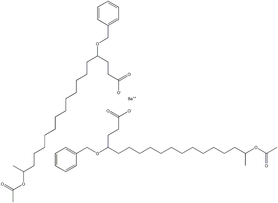 Bis(4-benzyloxy-17-acetyloxystearic acid)barium salt,,结构式