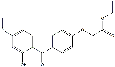 p-(4-メトキシサリチロイル)フェノキシ酢酸エチル 化学構造式