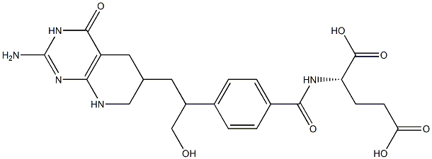 N-[4-[2-[(2-Amino-3,4,5,6,7,8-hexahydro-4-oxopyrido[2,3-d]pyrimidin)-6-yl]-1-(hydroxymethyl)ethyl]benzoyl]-L-glutamic acid Struktur
