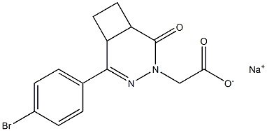 4,5-エチレン-3-(4-ブロモフェニル)-5,6-ジヒドロ-6-オキソピリダジン-1(4H)-酢酸ナトリウム 化学構造式