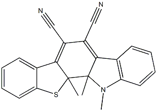 11a,11b-ジヒドロ-11a,11b,12-トリメチル-12H-[1]ベンゾチエノ[2,3-a]カルバゾール-5,6-ジカルボニトリル 化学構造式