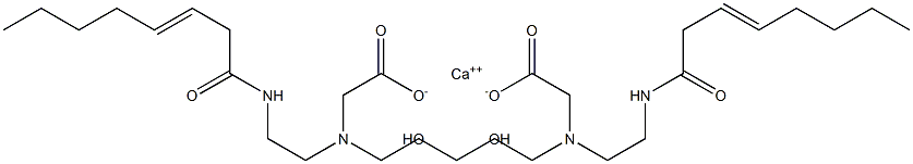 Bis[N-(3-hydroxypropyl)-N-[2-(3-octenoylamino)ethyl]aminoacetic acid]calcium salt Structure