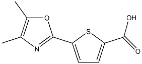 5-(4-メチル-5-メチルオキサゾール-2-イル)-2-チオフェンカルボン酸 化学構造式