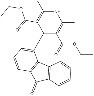 1,4-Dihydro-2,6-dimethyl-4-(9-oxo-9H-fluoren-4-yl)pyridine-3,5-dicarboxylic acid diethyl ester Structure