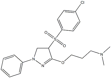 3-[[[4-[(4-Chlorophenyl)sulfonyl]-4,5-dihydro-1-phenyl-1H-pyrazol]-3-yl]oxy]-N,N-dimethyl-1-propanamine Struktur