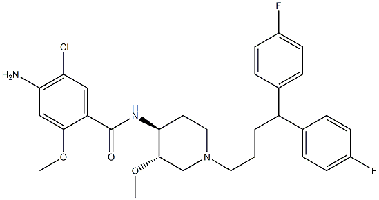 N-[(3S,4S)-3-Methoxy-1-[4,4-bis(4-fluorophenyl)butyl]piperidin-4-yl]-4-amino-5-chloro-2-methoxybenzamide|