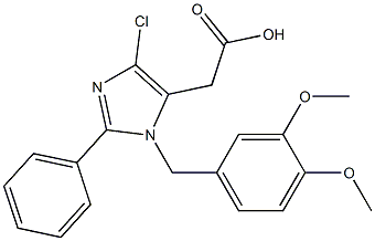 4-Chloro-1-(3,4-dimethoxybenzyl)-2-(phenyl)-1H-imidazole-5-acetic acid,,结构式