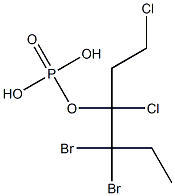 りん酸水素(1,1-ジブロモプロピル)(1,3-ジクロロプロピル) 化学構造式