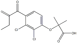 2-[2,3-Dichloro-4-(2-methylene-1-oxobutyl)phenoxy]isobutyric acid,,结构式