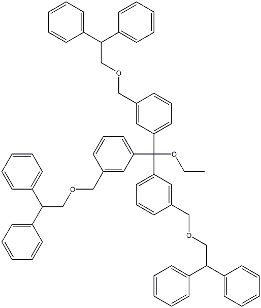 Tris[3-(diphenylethoxymethyl)phenyl]ethoxymethane Structure