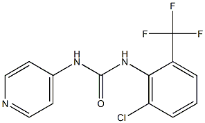 1-[(2-(Trifluoromethyl)-6-chlorophenyl)]-3-(pyridin-4-yl)urea,,结构式