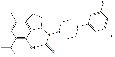 2,3-Dihydro-3-[[4-(3,5-dichlorophenyl)-1-piperazinyl]acetylamino]-5-sec-butyl-7-methyl-1H-inden-4-ol