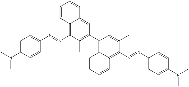 4,4'-Bis(4-dimethylaminophenylazo)-3,3'-dimethyl-1,2'-binaphthalene 结构式