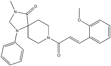 8-[3-(2-メトキシフェニル)-1-オキソ-2-プロペニル]-3-メチル-1-フェニル-1,3,8-トリアザスピロ[4.5]デカン-4-オン 化学構造式