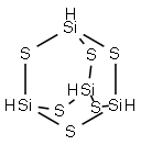 2,4,6,8,9,10-Hexathia-1,3,5,7-tetrasilaadamantane Struktur